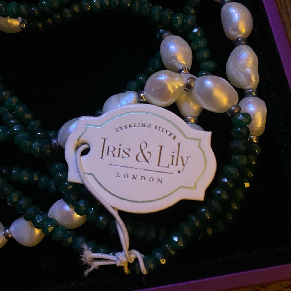 Sterling Silver-Freshwater Pearls-Genuine Gemstones-IRIS & LILY-London-30 inches
